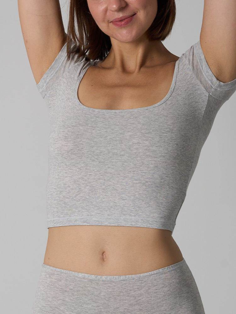 Women’s Cotton Stretch Slim Fit Square Neck T-Shirt