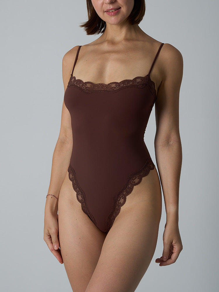 Lace Trim Spliced Camisole