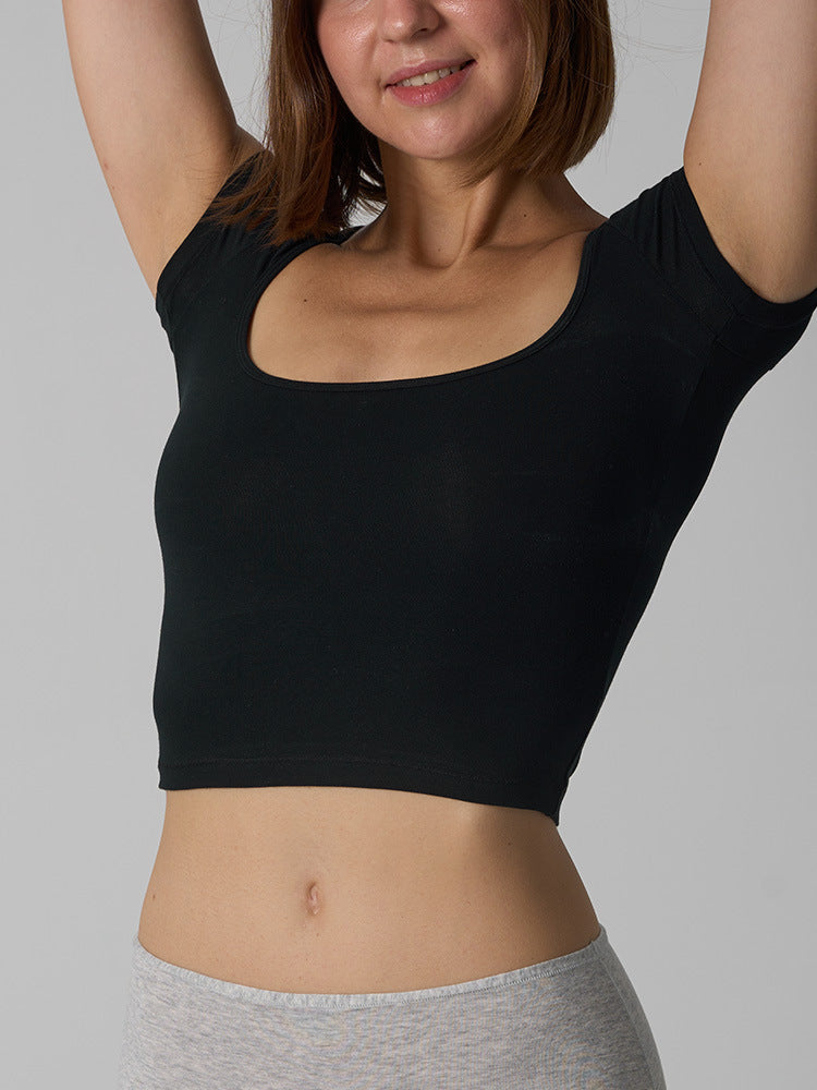 Women’s Cotton Stretch Slim Fit Square Neck T-Shirt