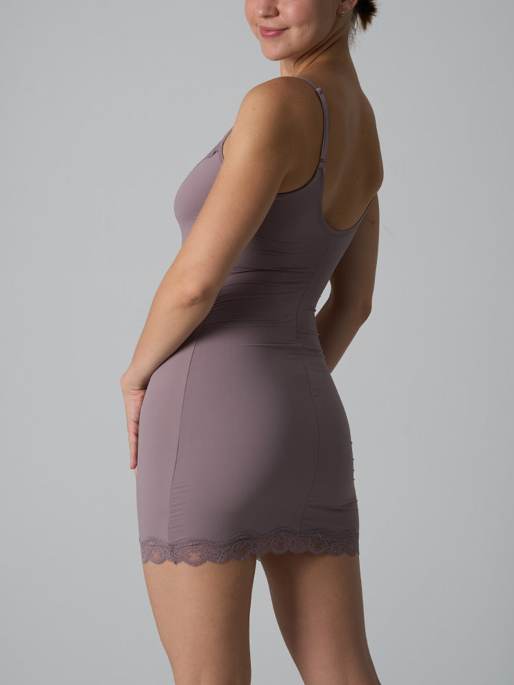 Lace Bodycon Slip Dress – Soft Stretch, Versatile Colors
